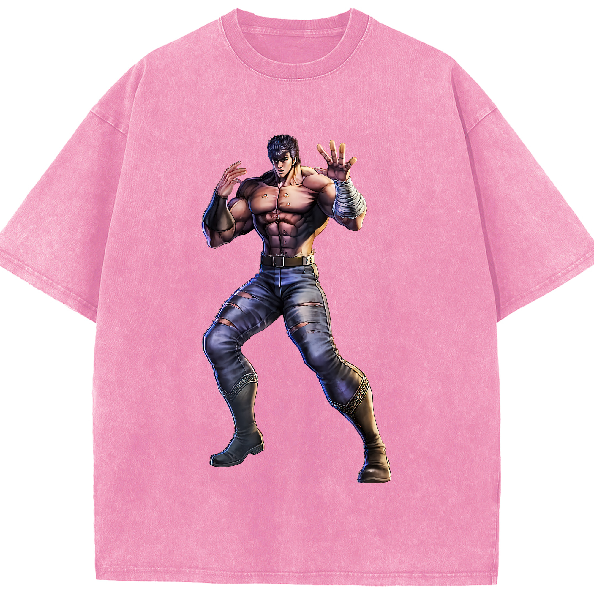 （画像用） 北斗の拳 Fist of the North Star 綿100% ヴィンテージ風 半袖Tシャツ（フロントプリント）